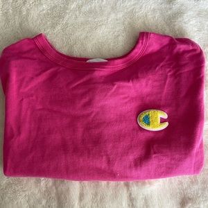 Pink Cropped Champion Shirt
